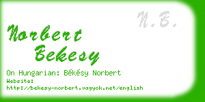 norbert bekesy business card