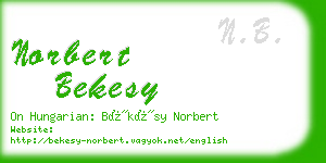 norbert bekesy business card